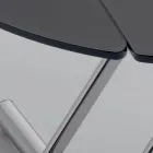 Table basse transformable en table à manger ronde en métal et verre - Giordana Viadurini