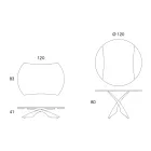 Table basse transformable en métal et verre Table de salon - Giordano Viadurini