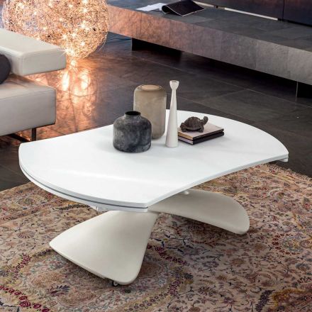 Table basse transformable en métal et verre Table de salon - Giordano Viadurini