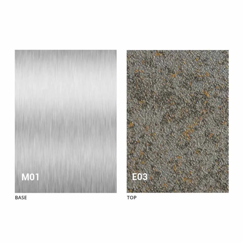 Table basse transformable moderne avec plateau effet mortier fabriquée en Italie - Salomon Viadurini