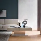 Table basse transformable moderne avec plateau effet mortier fabriquée en Italie - Salomon Viadurini