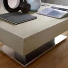 Table basse transformable moderne avec plateau effet mortier fabriquée en Italie - Salomon Viadurini