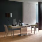 Table basse transformable moderne avec plateau effet mortier fabriquée en Italie - Salomon Viadurini