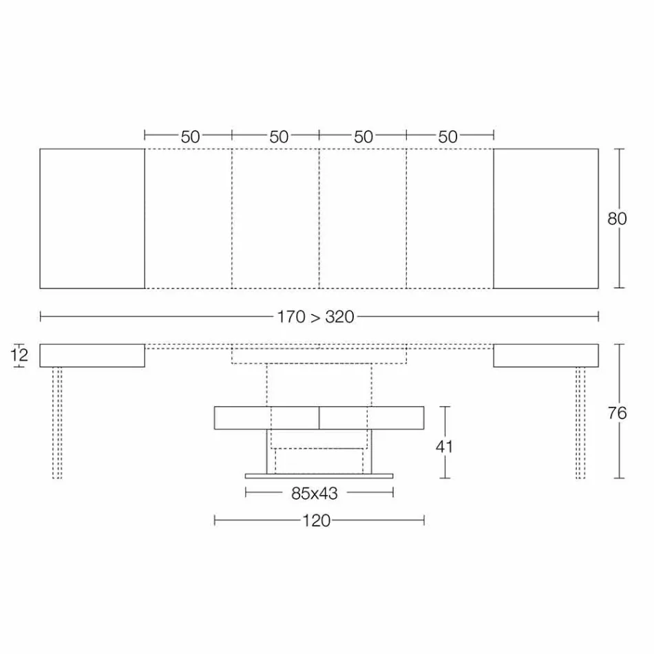 Table basse transformable moderne avec plateau effet mortier fabriquée en Italie - Salomon Viadurini
