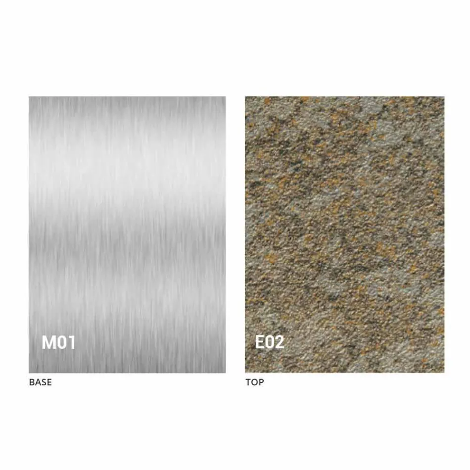 Table basse transformable moderne avec plateau effet mortier fabriquée en Italie - Salomon Viadurini