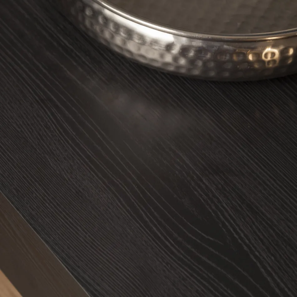 Table basse transformable moderne en métal et bois Made in Italy - Universe Viadurini