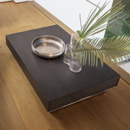 Table basse transformable moderne en métal et bois Made in Italy - Universe Viadurini