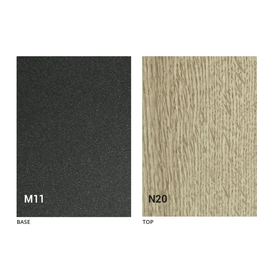 Table basse transformable moderne en métal graphite et plateau en bois - Sistocle Viadurini