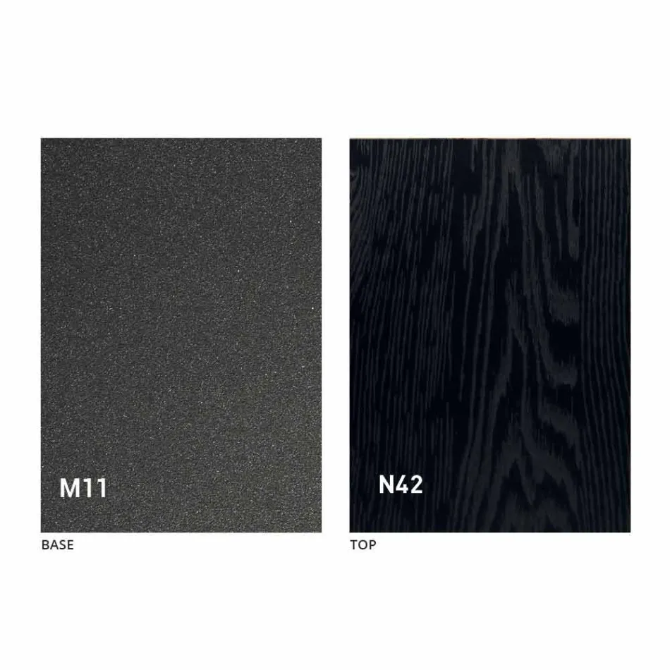 Table basse transformable moderne en métal graphite et plateau en bois - Sistocle Viadurini