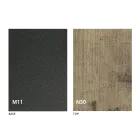 Table basse transformable moderne en métal graphite et plateau en bois - Sistocle Viadurini