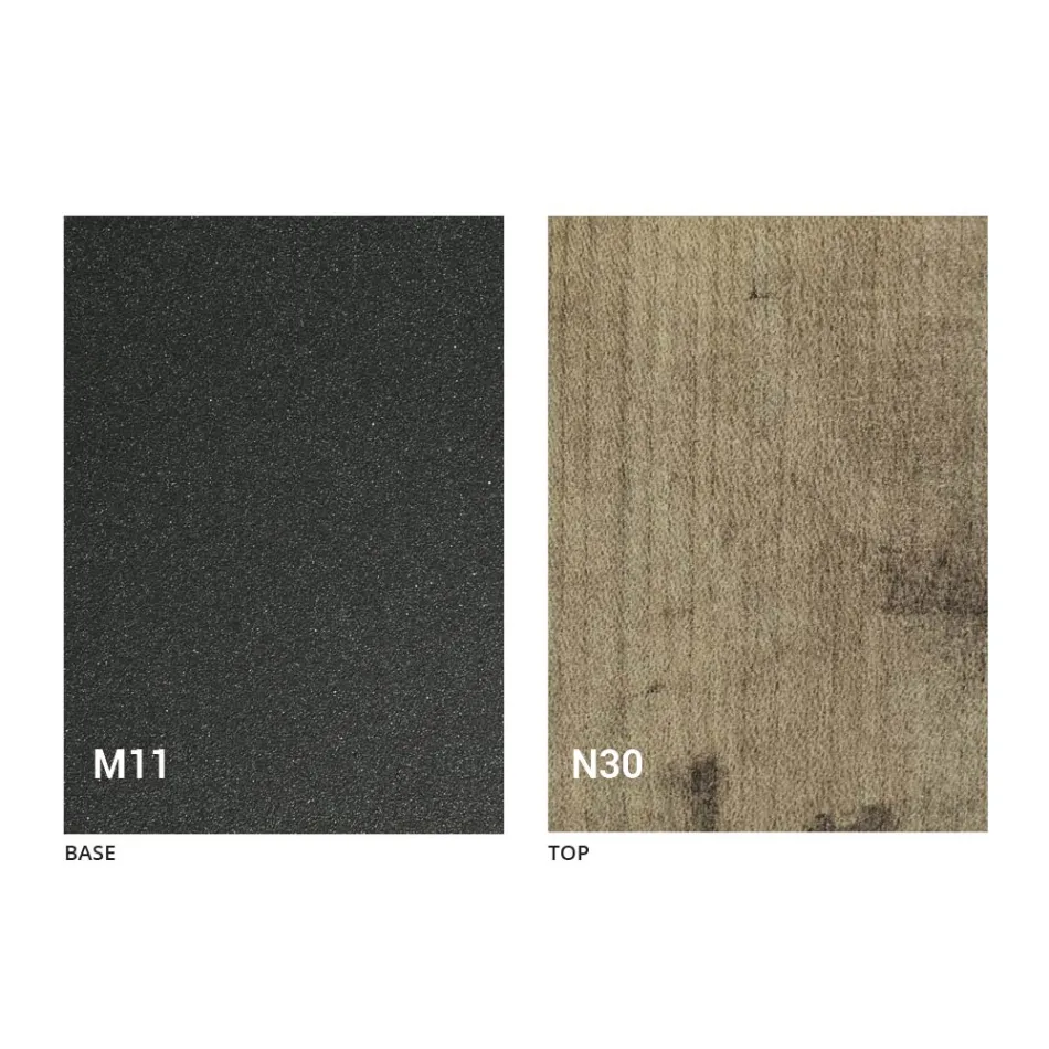 Table basse transformable moderne en métal graphite et plateau en bois - Sistocle Viadurini