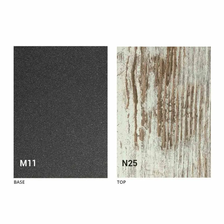 Table basse transformable moderne en métal graphite et plateau en bois - Sistocle Viadurini