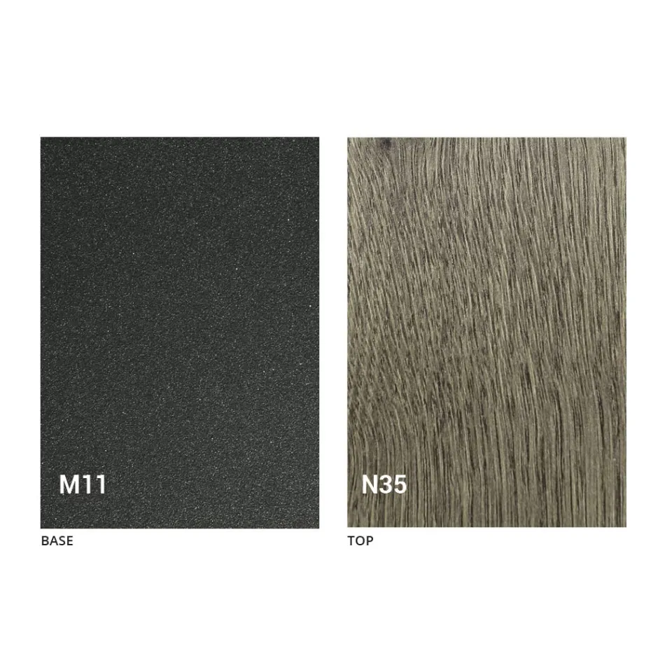 Table basse transformable moderne en métal graphite et plateau en bois - Sistocle Viadurini