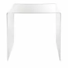 transparente table basse design moderne 50x50cm Big Terry, made in Italy Viadurini