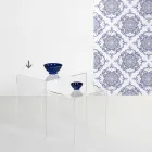 transparente table basse design moderne 50x50cm Big Terry, made in Italy Viadurini