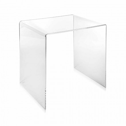 transparente table basse design moderne 50x50cm Big Terry, made in Italy Viadurini