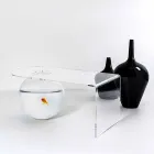 table transparente L90xH40xP48 de design moderne Bolly, made in Italy Viadurini