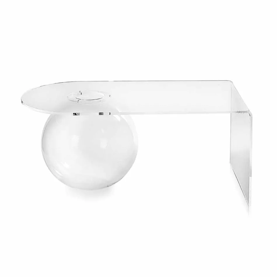 table transparente L90xH40xP48 de design moderne Bolly, made in Italy Viadurini