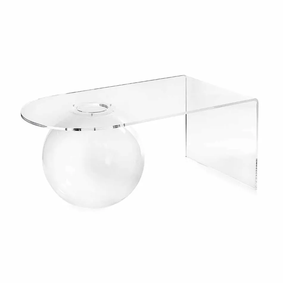 table transparente L90xH40xP48 de design moderne Bolly, made in Italy Viadurini