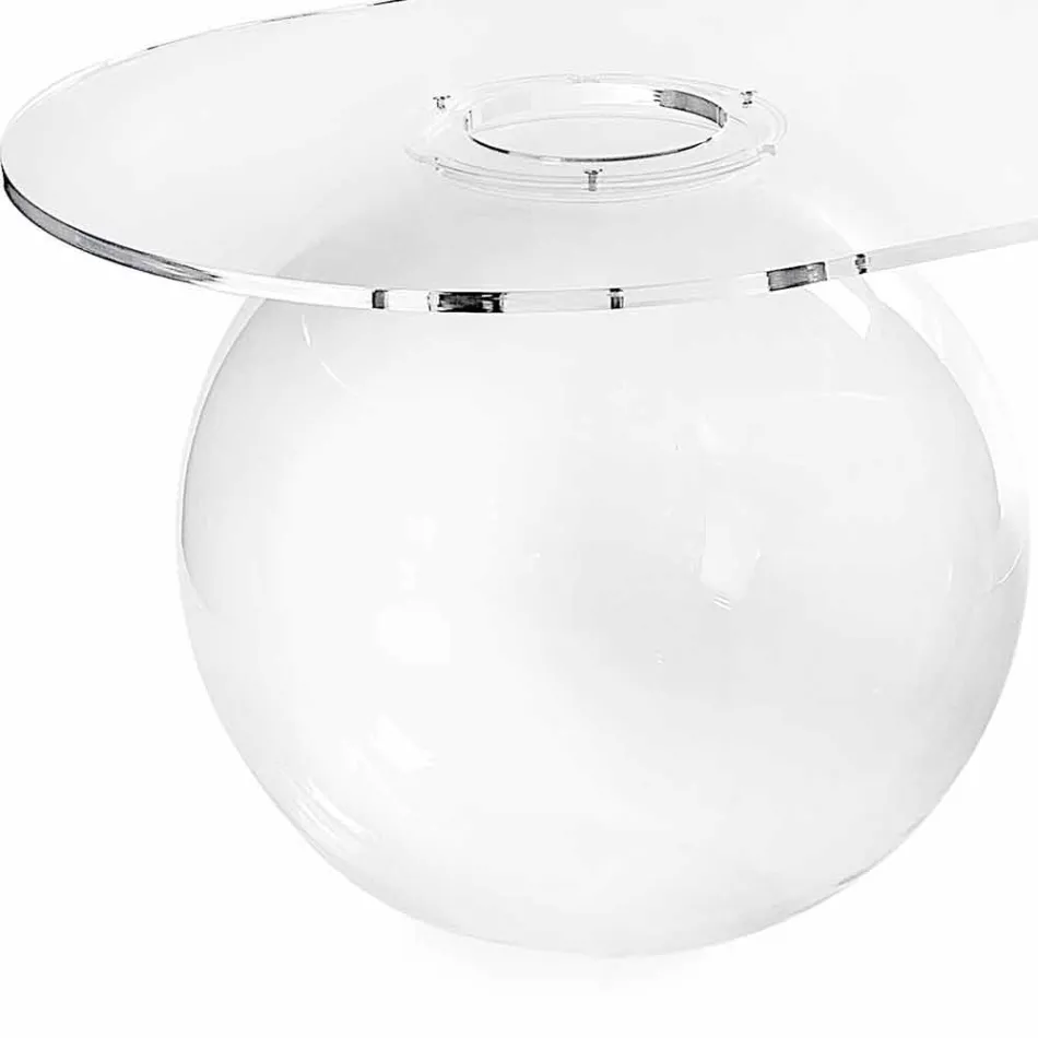 table transparente L90xH40xP48 de design moderne Bolly, made in Italy Viadurini