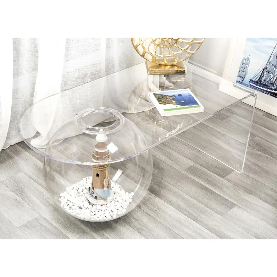 Table basse design moderne transparente L90xH40xP48 cm Bolly, fabriquée en Italie Viadurini