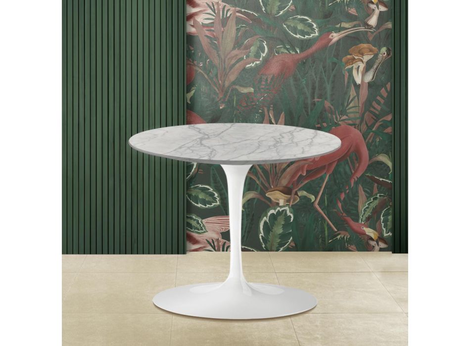 Eero Saarinen Tulip Coffee Table H 39 avec plateau en marbre Statuarietto Carrara Viadurini