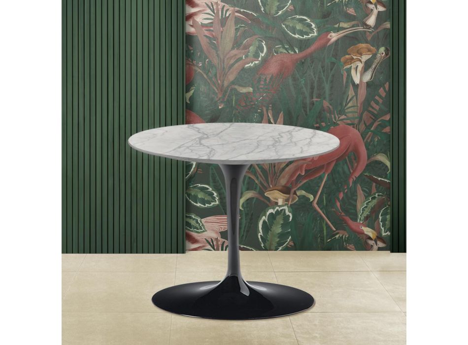 Eero Saarinen Tulip Coffee Table H 39 avec plateau en marbre Statuarietto Carrara Viadurini