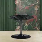 Table basse tulipe Eero Saarinen H 39 avec plateau rond en marbre Alpi vert Viadurini