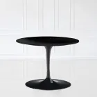 Table basse tulipe Eero Saarinen H 39 ovale en stratifié liquide noir Made in Italy - Scarlet Viadurini