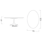 Table basse Eero Saarinen Tulip H 41 avec plateau en marbre Caracatta doré Made in Italy - Écarlate Viadurini