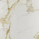 Table Basse Tulipe Eero Saarinen H 41 avec Plateau en Marbre Caracatta Doré Made in Italy - Écarlate Viadurini