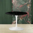 Table Basse Tulipe Eero Saarinen H 41 avec Plateau Rond en Marbre Noir Marquinia Viadurini