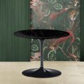 Tulip Eero Saarinen H 41 Table Basse avec Plateau Rond en Marbre Noir Marquinia - Écarlate