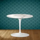 Table basse Tulipe Eero Saarinen H 41 cm en céramique Aura 22, fabriquée en Italie - Écarlate Viadurini
