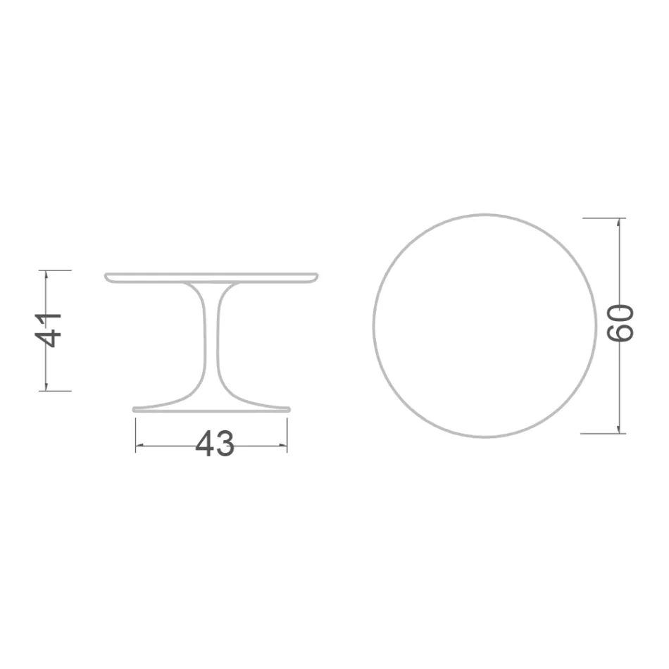 Table basse Tulipe Eero Saarinen H 41 cm en céramique Aura 22, fabriquée en Italie - Écarlate Viadurini