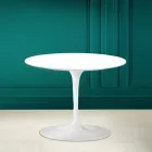 Table basse tulipe Eero Saarinen H 41 en céramique blanc absolu Made in Italy - Scarlet Viadurini