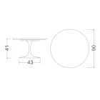 Table basse tulipe Eero Saarinen H 41 en céramique blanc absolu Made in Italy - Scarlet Viadurini