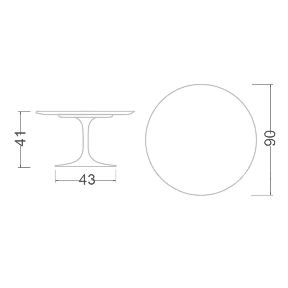 Table basse tulipe Eero Saarinen H 41 en céramique blanc absolu Made in Italy - Scarlet Viadurini