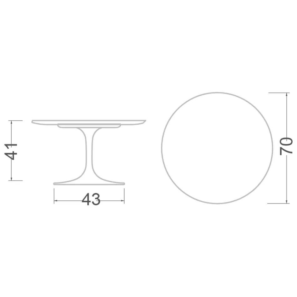 Table basse tulipe Eero Saarinen H 41 en céramique Calacatta Michelangelo Viadurini