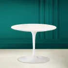 Table basse tulipe Eero Saarinen H 41 en céramique Diamond Cream Made in Italy - Scarlet Viadurini