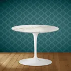 Table basse Tulipe Eero Saarinen H 41 cm, céramique polie, fabriquée en Italie - Écarlate Viadurini
