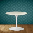 Table basse Tulipe Eero Saarinen H 41 cm en céramique Marmorio, fabriquée en Italie - Écarlate Viadurini