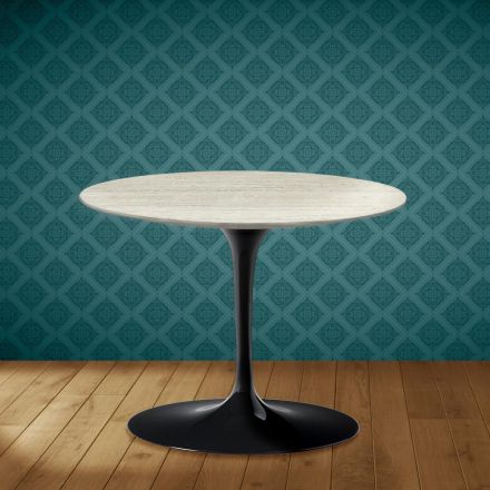 Table basse Tulipe Eero Saarinen H 41 cm en céramique Marmorio, fabriquée en Italie - Écarlate Viadurini