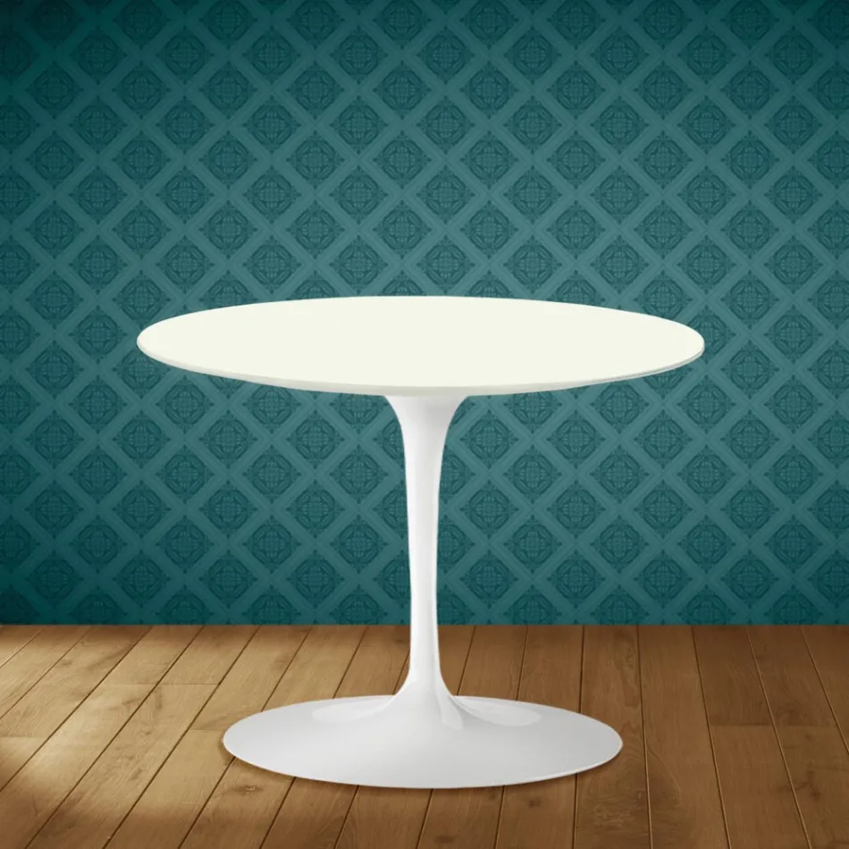Table basse Tulipe Eero Saarinen H 41 cm en céramique Moonè, fabriquée en Italie - Écarlate Viadurini