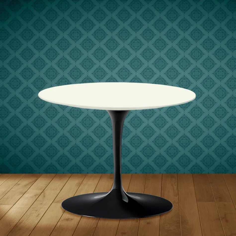 Table basse Tulipe Eero Saarinen H 41 cm en céramique Moonè, fabriquée en Italie - Écarlate Viadurini