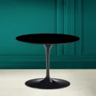 Table basse tulipe Eero Saarinen H 41 en céramique noire absolue Made in Italy - Scarlet Viadurini