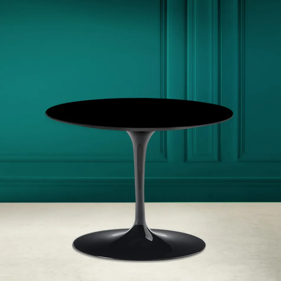 Table basse tulipe Eero Saarinen H 41 en céramique noire absolue Made in Italy - Scarlet Viadurini