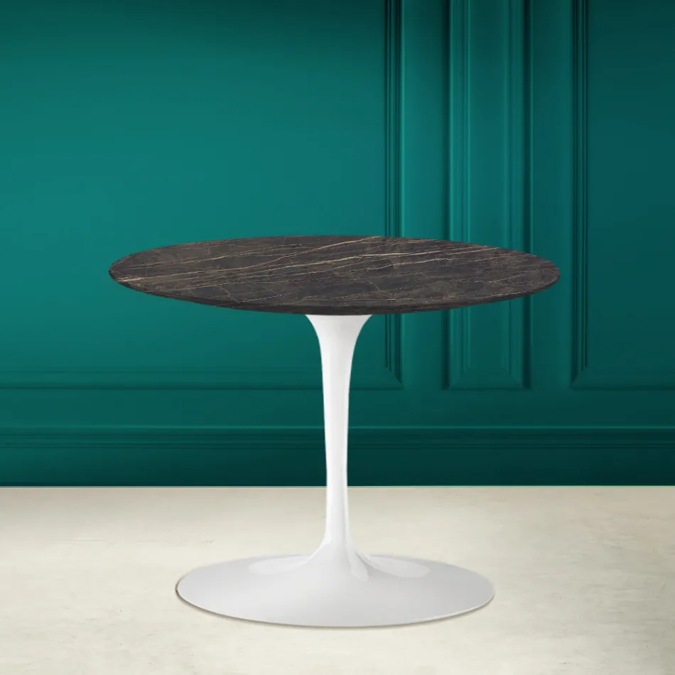 Table Basse Tulipe Eero Saarinen H 41 en Noir Desire Made in Italy Céramique - Scarlet Viadurini