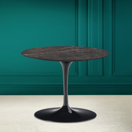 Table Basse Tulipe Eero Saarinen H 41 en Noir Desire Made in Italy Céramique - Scarlet Viadurini