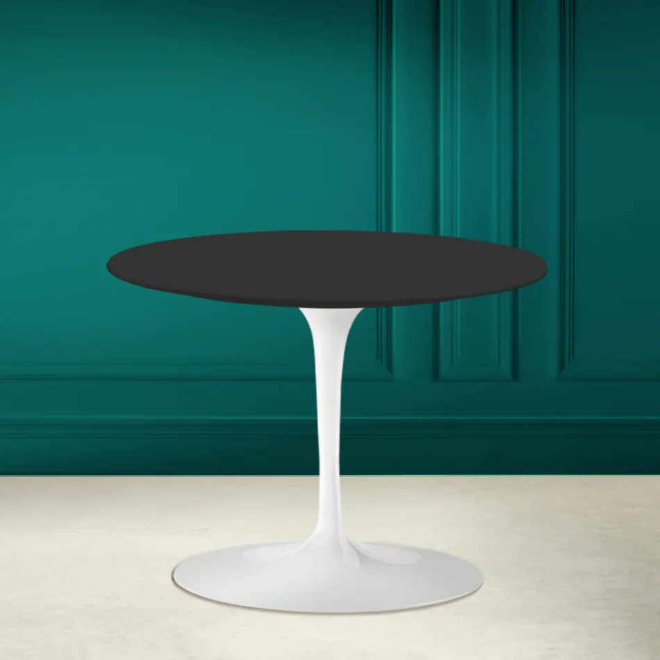 Table Basse Tulipe Eero Saarinen H 41 en Céramique Soft Noire Made in Italy - Scarlet Viadurini